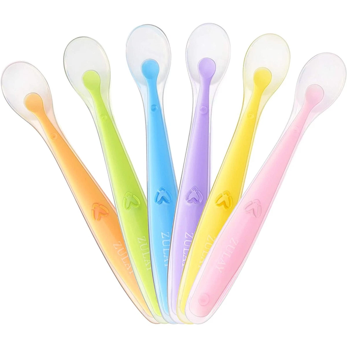 6-Piece Silicone Baby Feeding Spoons, First Stage Baby Infant