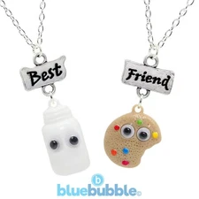 Bluebubble BFF Necklace Set Cute Googly Eyes Kitsch Kawaii Retro Funky Fun Food