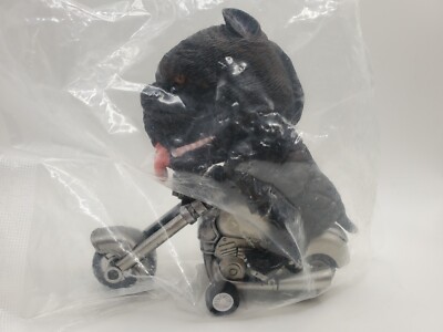 American Bully Dog Motorcycle Figure PVC Pitbull Rider 4.25  NEW Sealed RARE VGC