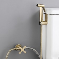 Brushed Gold Handheld Toilet Faucet Stainless Steel Sprayer Gun Hand Bidet Spray