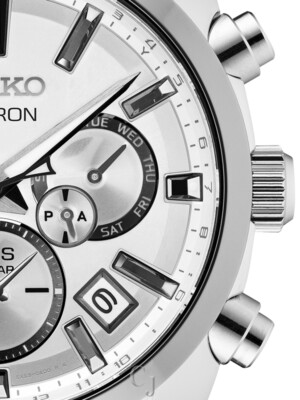 SEIKO ASTRON GPS SOLAR SILVER DIAL DUAL-TIME SSH047 | eBay