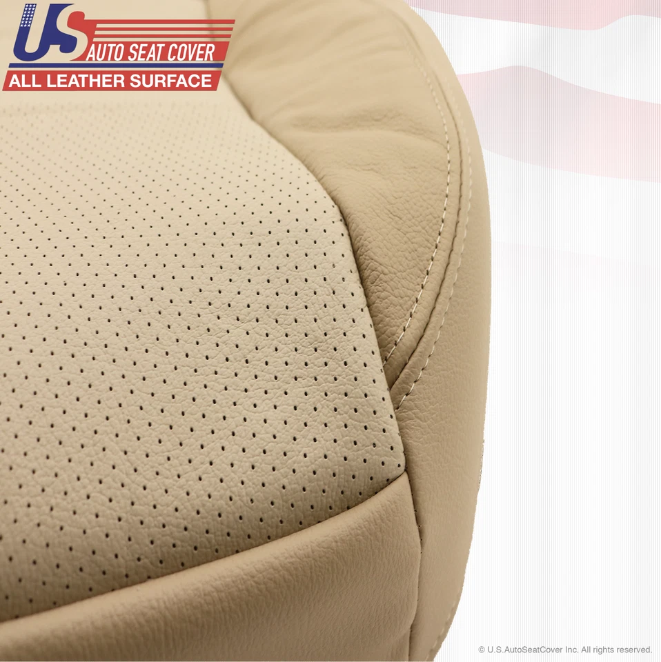 Mercury Mountaineer 2007 conductor parte inferior cubierta de asiento de cuero 2 tonos bronceado Foto 2 de 4