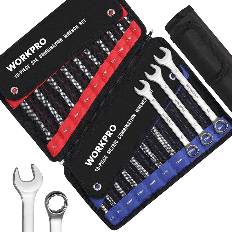 WORKPRO 20PC 2-IN-1 Combination Wrench Set 12-Point Wrenches W