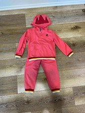 Coral pink kids tracksuit for 5 years old dirty parts 