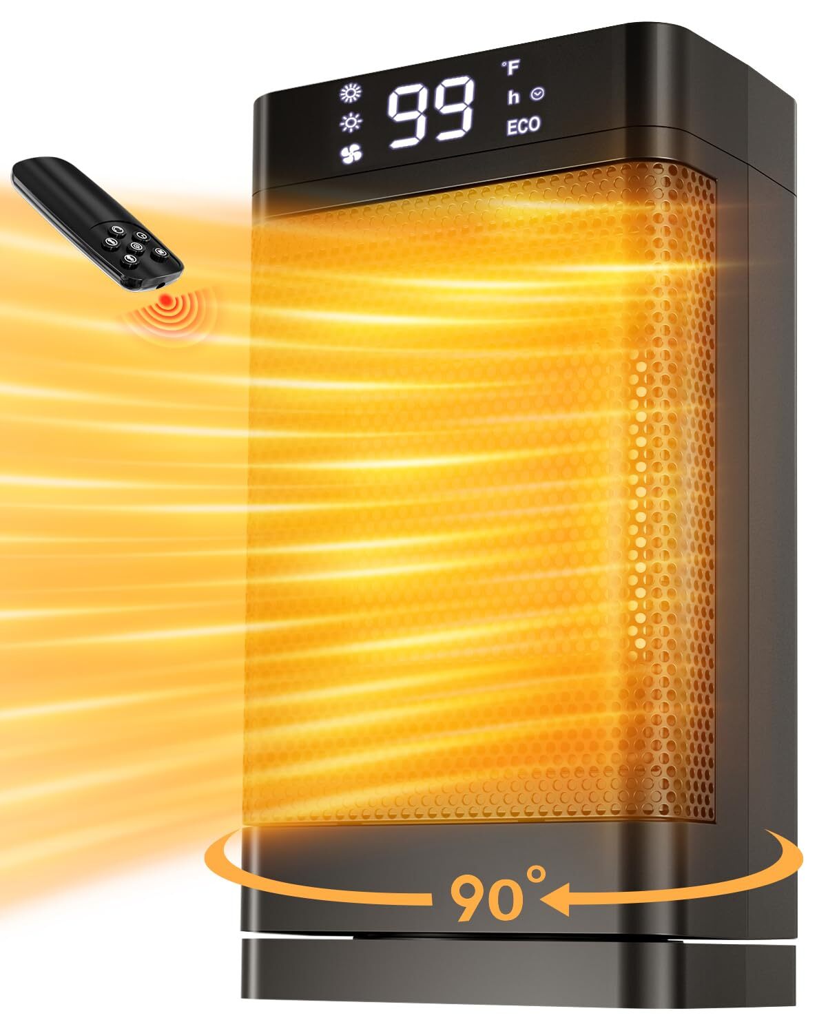 PGYIOO! Space Heater 99'F /1500W Power,Portable Heater 12PTC CeramicHeating S...