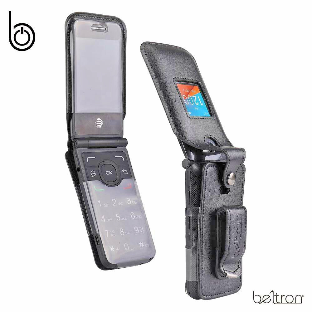 Fitted Leather Case for Alcatel Go Flip V, Cingular Flip