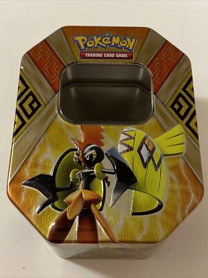 Pokemon Trading Card Game Tapu Koko GX Prism Gold Tin Storage Box