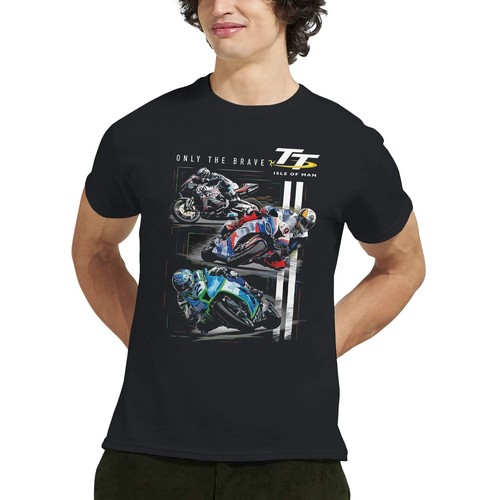 Isle Of Man TT Races T-Shirt – Only The Brave Heavyweight Cotton Tee - Picture 12 of 17