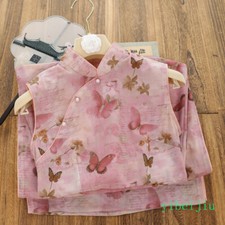 2025 Lady Women's Sleeveless Robe Butterfly Qipao Cheongsam Chinese Style Summer