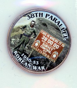2017 Kennedy Half Dollar painted Obverse 38th Parallel Korean War MINT