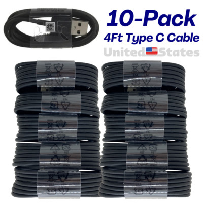 10Pack USB Type C Fast Charging Cable Lot For Samsung Galaxy S8 S9 S10 Note 8 9