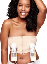 Medela Hands-free Pumping Bra Bustier Easy Relax Breastfeeding Bra Beige Small