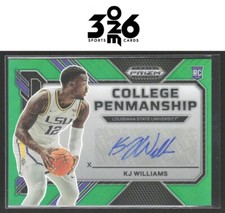 KJ Williams 2023 Panini Prizm Draft Picks College Penmanship Green #CP-KJW