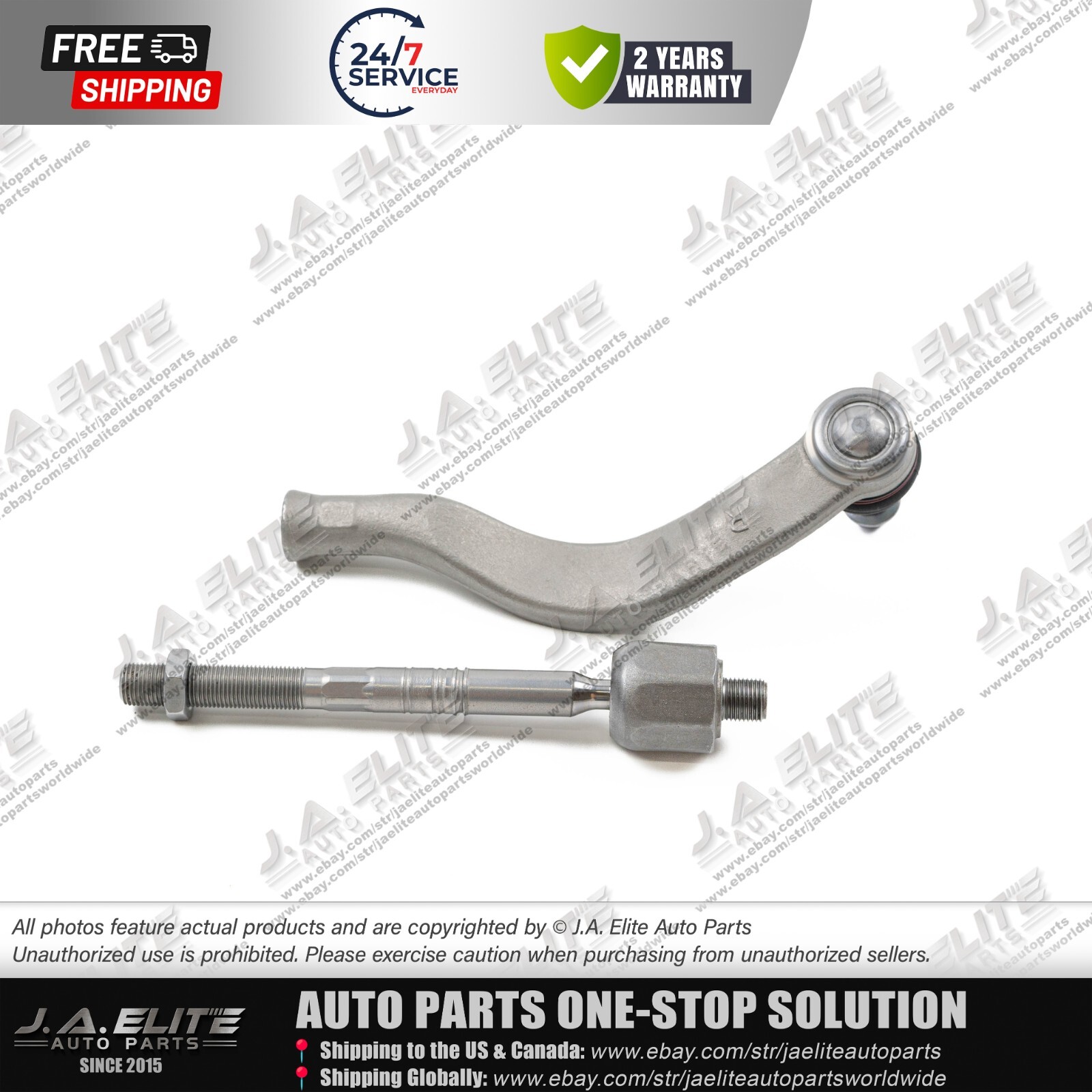 2pcs Right Inner & Outer Tie Rod Ball Joint fit Maserati Levante (2019+)