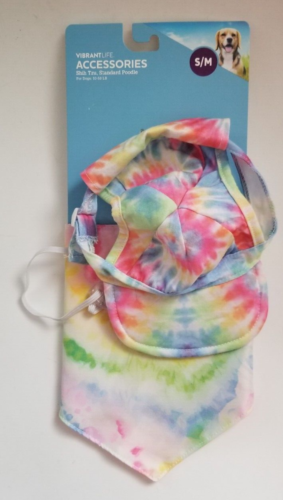 Vibrant Life Dog Small-Medium Tie Dye Hat And Bandana 10-50 Lb Dog NEW - Picture 1 of 3