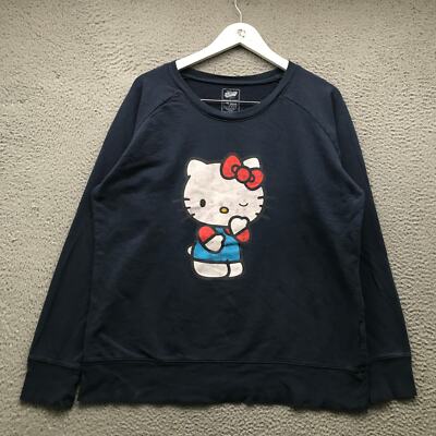 Old Navy x Hello Kitty Sweatshirt Womens XL Long Sleeve Raglan Graphic Navy  Blue | eBay