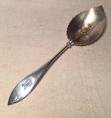 Gorham Antique Aesthetic Sterling Silver Applied Lily Of The Valley Spoon 10.5"