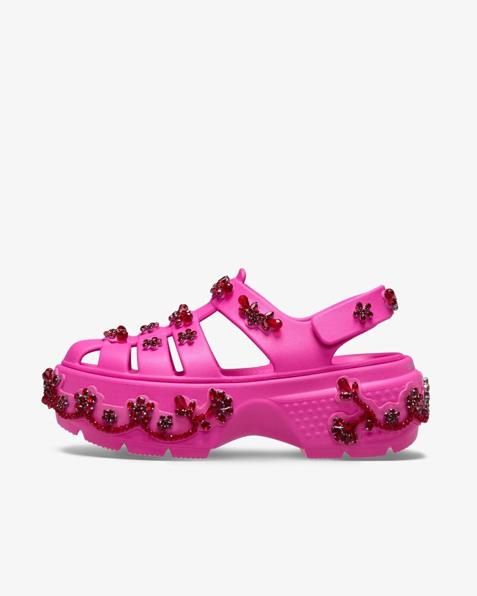 2025 Simone Rocha Crocs Fisherman Sandals electric pink stomp US