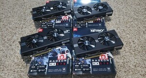 Set Of Four 4 Sapphire Nitro Radeon Rx 570 4gb Gddr5 Dual Uefi Graphics Cards Ebay