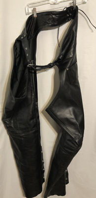 Allstate Leather Motorcycle Chaps Sz 2XL Mens Black BIKER Chaps-Pants