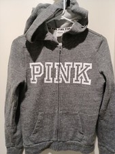VICTORIA SECRET PINK Hoodie XS Women's Gray logo