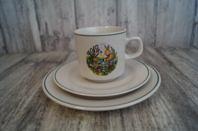 Hillary & Bros. original Osterhase Gedeck Kuchenteller Tasse Untertasse