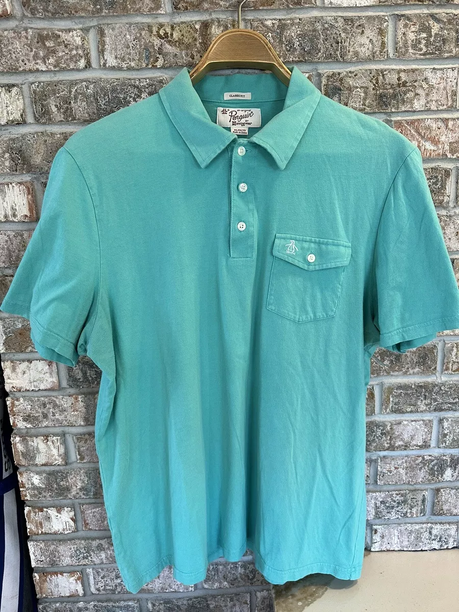 Original Penguin By Munsingwear Short Sleeve Polo Shirt Mens XL Green Teal