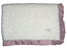 Cocalo Baby Daniella Blanket Pink Mauve Cream Textured Ruffle Trim Security