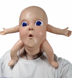 Funny Baby Mask Latex Blue Eyed Boy 
