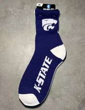 Men's NCAA KSU Kansas State Wildcats Crew Socks For Bare Feet Size Large 10-13