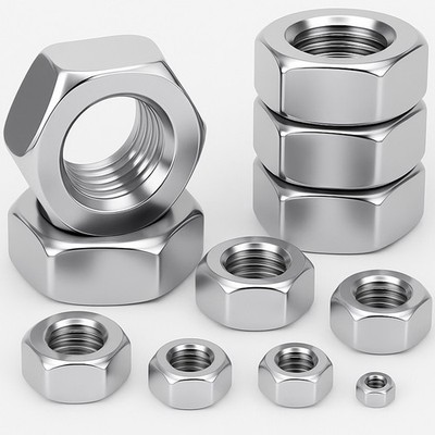 Sechskantmuttern DIN 934 Edelstahl V2A Rostfrei M1,6 M2 M2,5 M3 M4 M5 M6 bis M24
