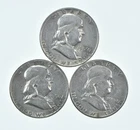 Higher Grade - 1956 1959-D 1950 Franklin Half Dollar 90% SIlver Lot *120