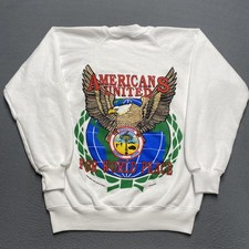 Vintage Operation Desert Storm Sweatshirt Mens Medium White Eagle Hanes 90s