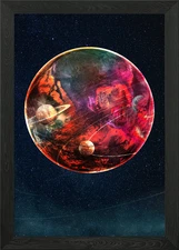 Galaxy in a wormhole Framed Wall Art Poster Canvas Print Picture