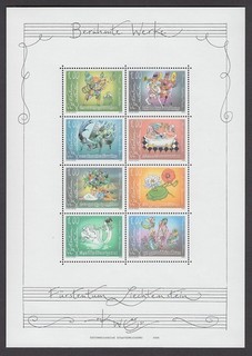 LIECHTENSTEIN MiNr. 1416/1423 Obras Musicales (2006) Hoja Pequeña MNH/