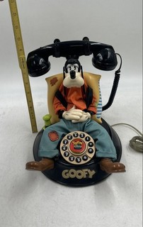 Vintage Telemania Disney Multicolor Goofy Animated Talking Corded Telephone