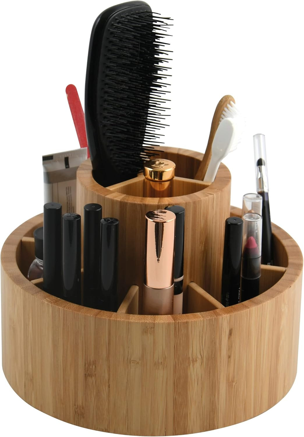 Porta Trucchi Rotante ISALYS 360° | Organizer Cosmetici Design Naturale