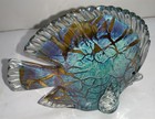 Murano Style Aqua Blue Foiled Figural Angel Fish Art Glass Decor  — photo 3