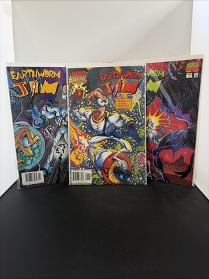 1995 Marvel Absurd EARTHWORM JIM Earth Worm Jim Comic Books #1 #2 #3 1-3