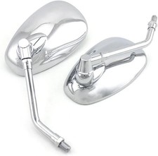 Universal 10mm Chrome Motorcycle Rear View Side Mirrors Handle Bar Bar End Motor