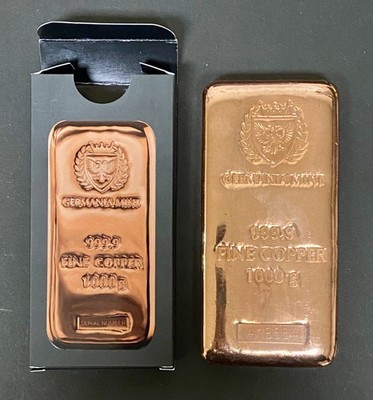 Germania Mint - Pure copper bar 99.99% (4N C101) Investment grade