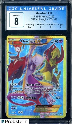 2015 Pokemon Breakthrough 163/162 Mewtwo ex CGC 8 NM-MT