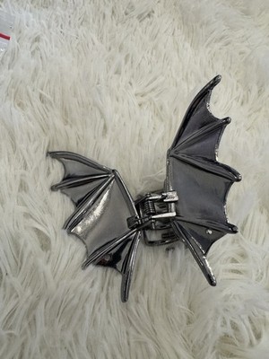 Bat Wing Hair Claw Clip Goth Emo Punk Biker Hair Dark Silver Metal Clip 4 