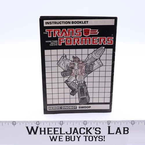 Swoop Action Figure Instruction Manual Booklet 1985 Hasbro G1 Transformers