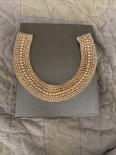 Vintage Glentex Ivory Pearl Beaded Collar 1950's 1960  s Japan Handmade