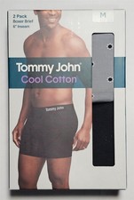 Tommy John Cool Cotton 6-Inch Boxer Brief Medium - Jumbo Sky Bud / Black 2 Pack