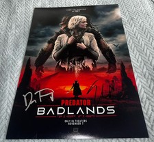 Elle Fanning & Director Dan Trachtenberg Signed 12x18 Photo Predator Badlands