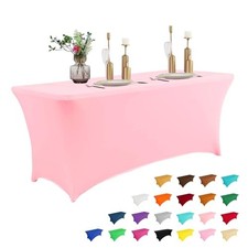6FT Table Cloth for Rectangular Fitted 72" x 30" Rectangular Light Pink