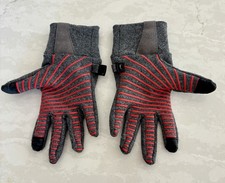 REI Co-Op Kids Flash Gloves Size Medium Gray with Red Grips On Palm & Fingers