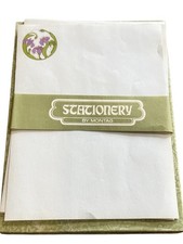 VTG Montag Boxed Stationery Set Iris Floral 16 Sheets No Envelopes